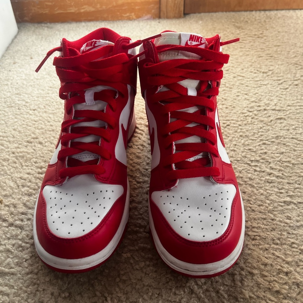 RED HIGH NIKE DUNKS